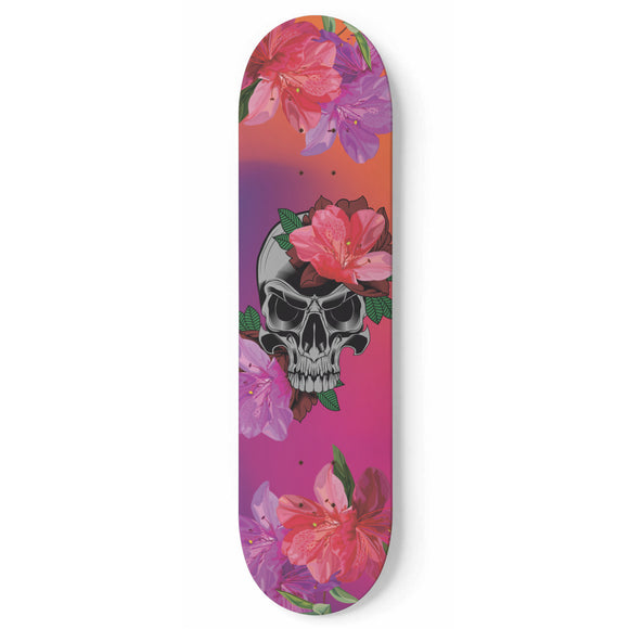 Flowery Skull Skateboard Wall Art