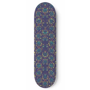 Blue Ornaments Skateboard Wall Art