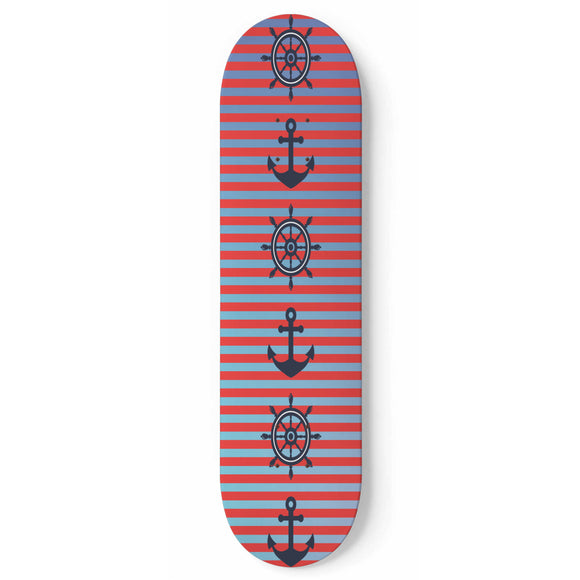 Nautical Style Skateboard Wall Art