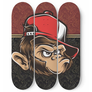 Bossy Monkey Skateboard Wall Art