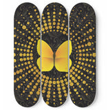 Glittering Butterfly Skateboard Wall Art