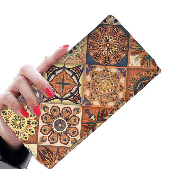 Ornamental Brown Spirit Woman Wallet Purse