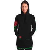 Black & Neon Rose Design Toxic People Style Women's Hoodie Dress