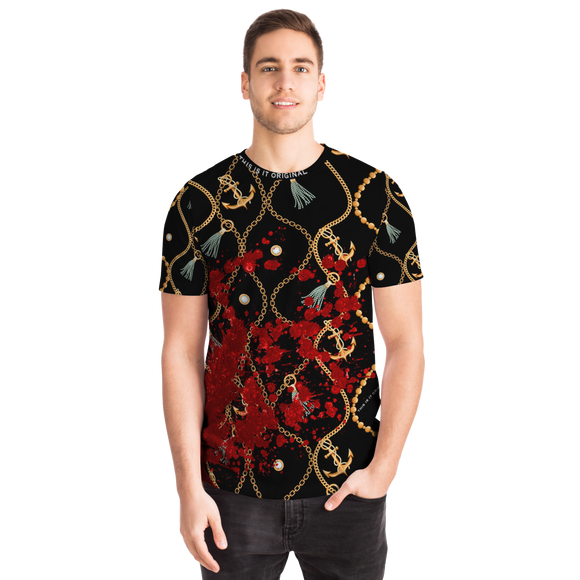 Luxury Gold Chains Design With Real Look Blood Sign T-shirt