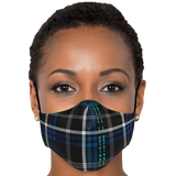 Fashion Deep Blue & Black Tartan Design Protection Face Mask