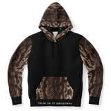 Exclusive Fake Snake Skin Leather with 404 ERROR Luxury Unisex Fashion Hoodie