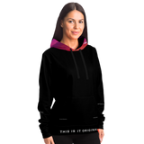 Luxury Poetry with Black on Black Design with Pink & Purple Sky Two Fashion Hoodie