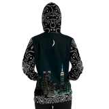 New York City in Moon Light - Paisley Sleeve Design Hoodie