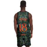 Dark Emerald Marble with Gold Paintings Design Exclusive on Luxury Basketball Unisex Jersey & Shorts Set