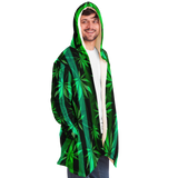 Cannabis design with Neon Stripes Style & Dirty Tropical Flower All over Skull Head Luxury Cloak