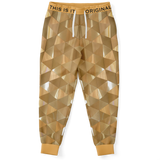 "Future Boyfriend & Future Girlfriend" 3D Edition Metallic Gold Triangle Geometric Special Design Fashion Unisex Luxury Sweatpants