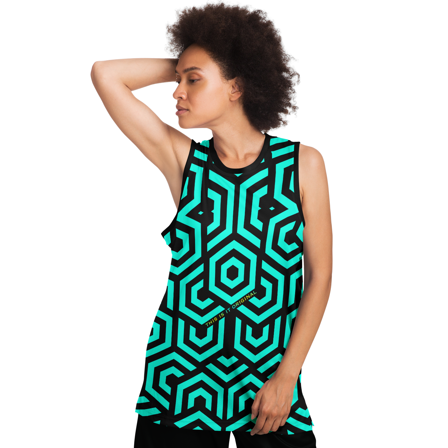 Luxury Black & Light Blue Geometric Classic Design Unisex Basketball J ...