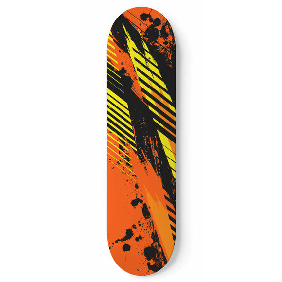 Racing Style Orange & Yellow Vibe Skateboard Wall Art