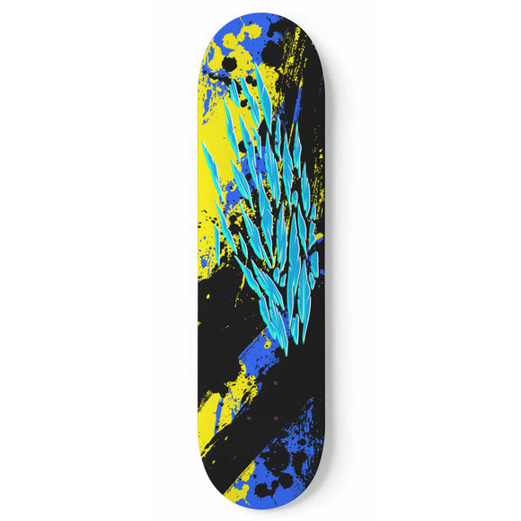 Racing Style Black & Light Blue Vibe Skateboard Wall Art