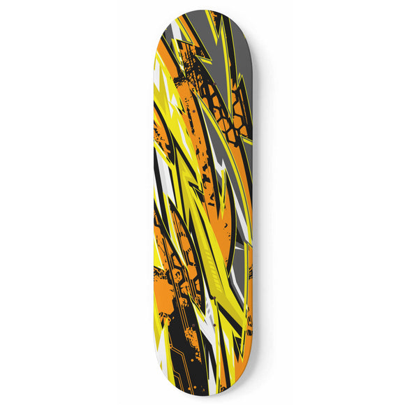 Racing Style Orange & Yellow & Grey Vibe Skateboard Wall Art