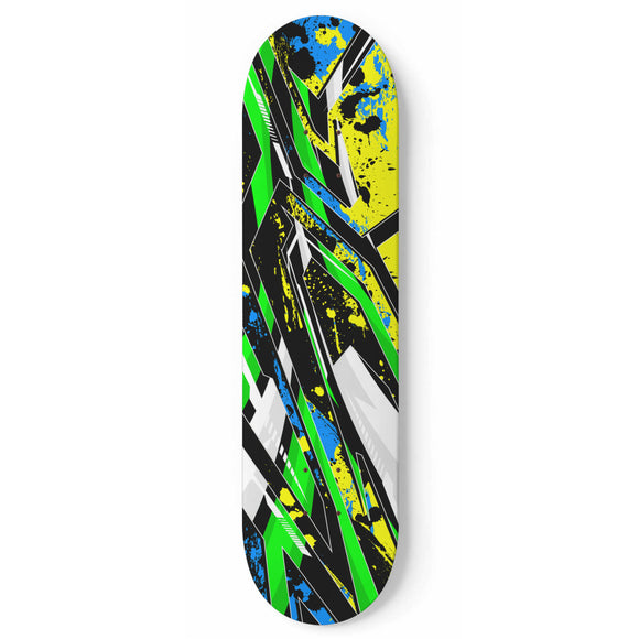 Racing Style Green & Yellow Vibe Skateboard Wall Art