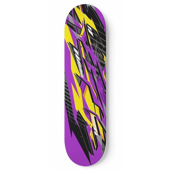 Racing Style Purple & Yellow Vibe Skateboard Wall Art