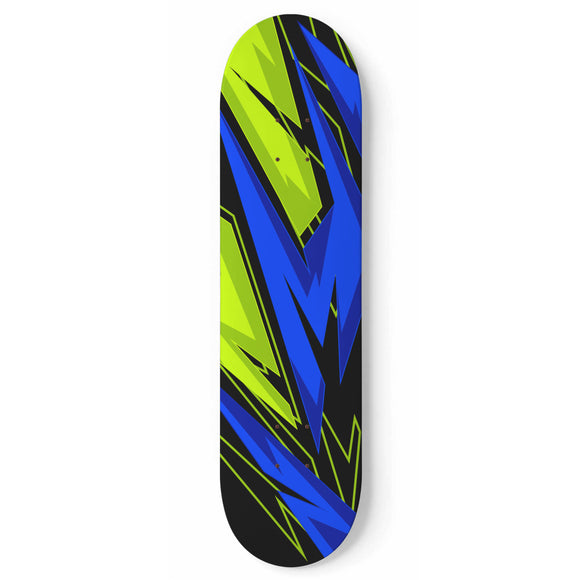 Racing Style Blue & Neon Green Vibe Skateboard Wall Art