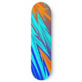 Racing Retro Style Light Blue & Orange Vibe Skateboard Wall Art