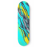 Racing Style Light Blue & Yellow Vibe Skateboard Wall Art