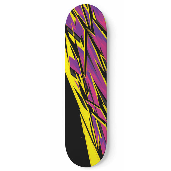 Racing Style Pink & Yellow Vibe Skateboard Wall Art