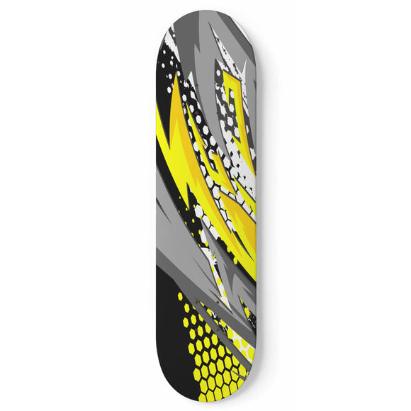 Racing Style Yellow & Grey Vibe Skateboard Wall Art