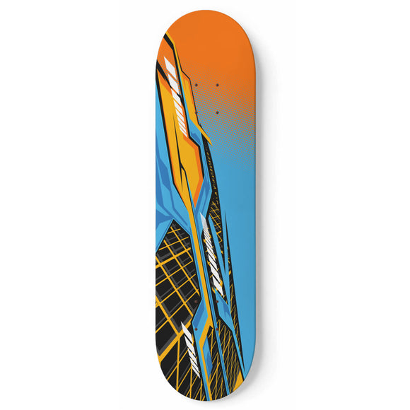 Racing Style Orange & Light Blue Vibe Skateboard Wall Art