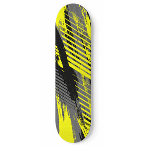 Racing Industrial Style Yellow & Grey Vibes Skateboard Wall Art