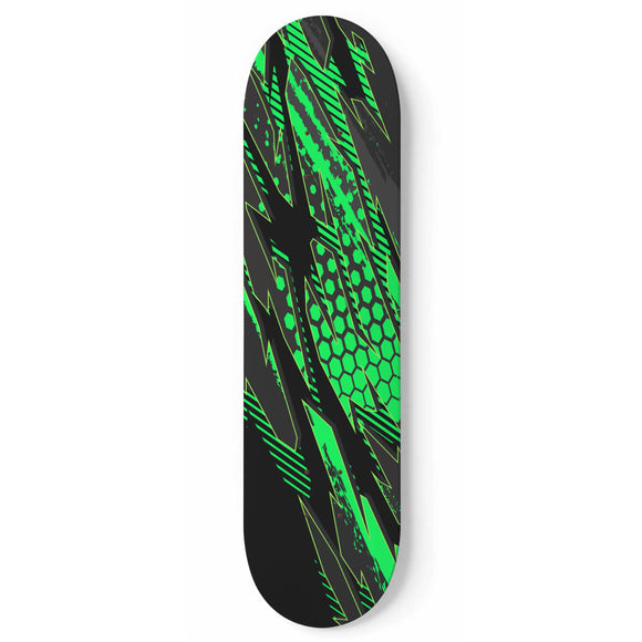 Racing Style Matrix Green & Dark Black Vibes Skateboard Wall Art