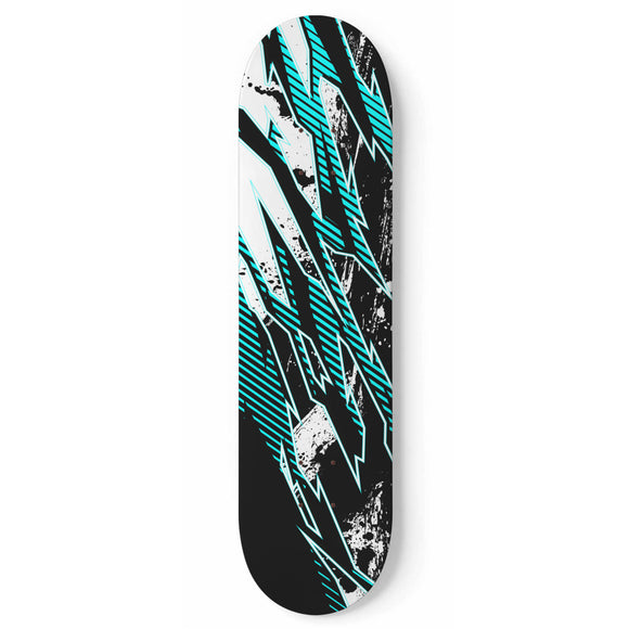 Racing Style Ice Blue & Black Vibes Skateboard Wall Art