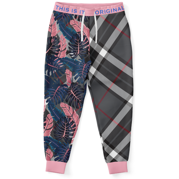 Pink & Grey Tropical Design with Exclusive Grey Tartan Style Fashion U –  This is iT Original
