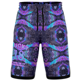 Neon Marble Colors on Black Galaxy Design on Basketball Short