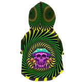Fashion Zip-Up Hoodie For Dog - Psychedelic - Hypnotic Style With Violet Skull