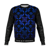 Exclusive Blue & Black Design with Black Ornamental Sleeve Style Luxury Fashion Sweatshirt
