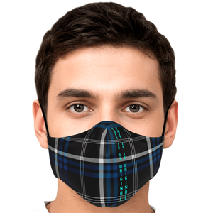 Fashion Deep Blue & Black Tartan Design Protection Face Mask