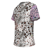 White Art Leopard Style With Pink Design T-shirt