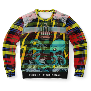 Cartoon Wild Sea And Comic Octopus Two Design with Original Tartan Stylish Pattern Luxury Fashion Unisex Sweatshirt