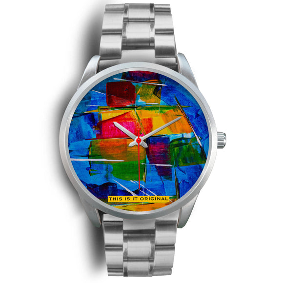 Painted Art Red & Blue Luxury Watch