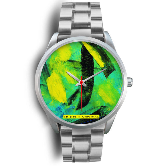 Painted Art Neon Green & Black Luxury Watch