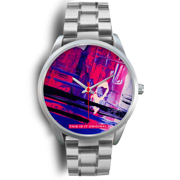 Painted Art Neon Purple & Black Luxury Watch
