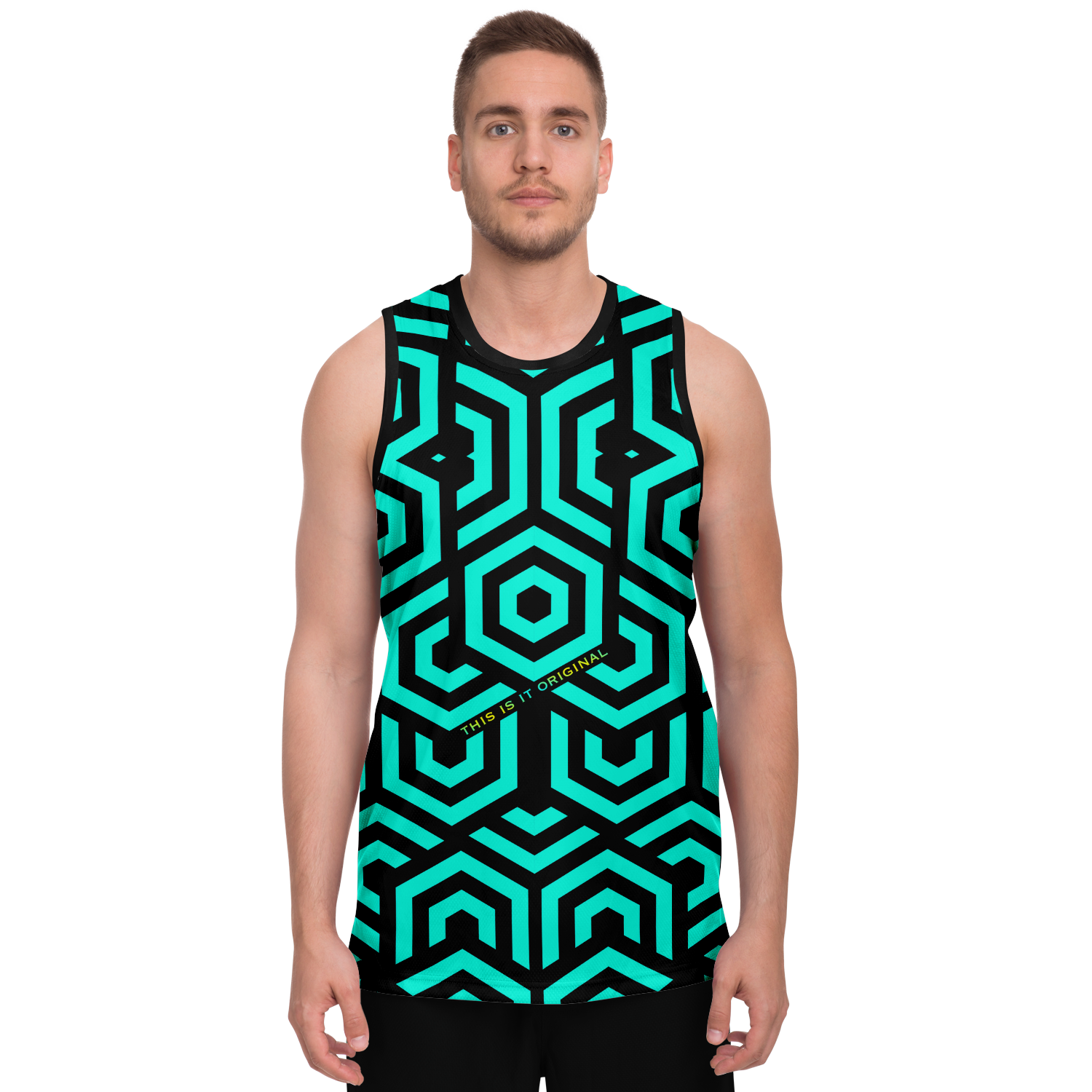 Luxury Black & Light Blue Geometric Classic Design Unisex Basketball J ...