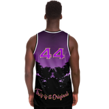Luxury Violet Sunset Color with Palm Tree - Lucky Number 44 - Unisex Basketball Jersey