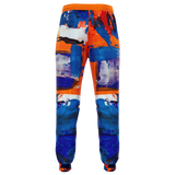 Painted Stylish Art Camouflage Orange & Deep Blue Colorful Design Fashion Pants