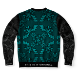 Turquoise Blue Ornamental Luxury Design Fashion Sweatshirt