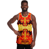 Luxury Black & Fire Lava Design Unisex Basketball Jersey