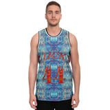 Light Blue Marble Exclusive Design on Basketball Jersey