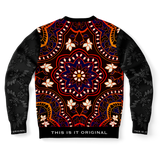 Black & Wild Red Mandala Design with Black Ornamental Sleeve Style Luxury Fashion Sweatshirt