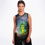 Elliptical Galaxy &  Statue of Liberty & Freedom - Unisex Basketball Jersey