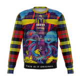 Cartoon Wild Sea And Comic Octopus Design with Original Tartan Stylish Pattern Luxury Fashion Unisex Sweatshirt