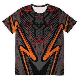 Special Racing Black Edition With Wild Red Hexagon Design T-shirt